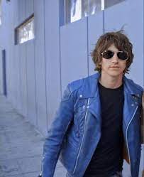 Alex Turner S Instagram Profile Post Same Jacket Alexturner Arcticmonkeys Alex Turner Blue Leather Jacket Arctic Monkeys
