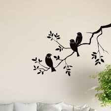 Bird On Tree Branch Painting Birds On Tree Branch Wall Vinyl Sticker Decal Livingroom Children Mural Art Hall Mural Art Tree Wall Painting Wall Painting