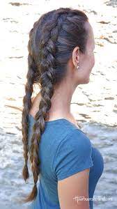Haarkränze flechten | für sie frisuren anleitung: Double Dutch Braid Anleitung Zwei Zopfe Am Kopf Flechten Geflochtene Zopfe Am Kopf Haare Einfach Flechten Mittellange Haare Frisuren Flechten