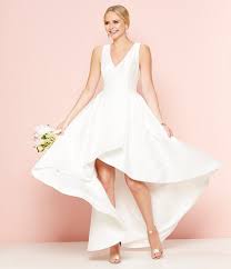 Eggshell Calvin Klein Taffeta Tulip Hi Low Dress Wedding Dresses High Low Hi Low Dresses Hi Low Wedding Dress