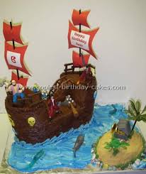 The pirate decoration where moved from the side yard and placed closer to the entrance to the front porch. Coolest Pirate Ship Cakes Photo Gallery