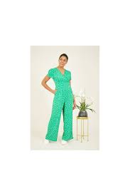 Green Boho Floral Jumpsuit Yumi