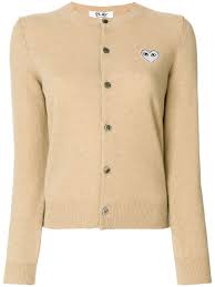 100% wool made in japan embroidered heart. Comme Des Garcons Play Heart Patch Cardigan Farfetch