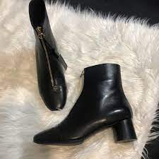 Napoleoni Shoes Napoleoni Black Leather Zipper Ankle Booties Poshmark