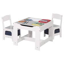 The sturdy table and chairs. Esituro Children Table And Chair Sets Wooden Kids Playing Desk With 2 Chairs With 3 Storage Space Removable Grey Table Top Buy Online In Botswana At Botswana Desertcart Com Productid 147205167