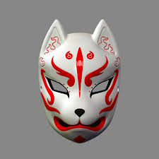 Japanese Fox Mask Demon Kitsune Cosplay Stl File Digital Etsy Japanese Fox Mask Japanese Mask Japanese Fox