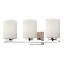 Modern Bathroom Light With Three Lights And Cylinder Glass Shades
