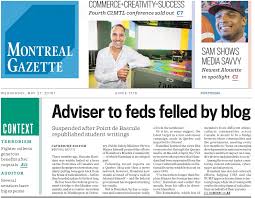 An english language newspaper from montreal, canada. Montreal Gazette Adviser To Feds Hussein Hamdani Felled By Blog Point De Bascule Point De Bascule Canada