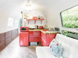 * you can also enjoy sfk in the comfort of your home! Most Unique Usa Airbnbs Vintage Airstream San Francisco California Retro Red Kitchen Appliances Microwave Fridge Stove The Travel Women