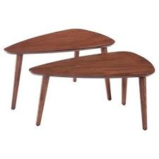 Find Product Information Ratings And Reviews For Mid Century Modern Triangular Nested Tables Walnut Nesting Coffee Tables Coffee Table Setting Coffee Table