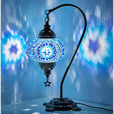 A simple diy project would be a bedside table lamp. Buy Demmex 2021 Turkish Moroccan Handmade Colorful Mosaic Gooseneck Table Bedside Lamp Lampshade With Antique Body Blue Online In Indonesia B08ydlnb7g