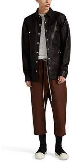 Rick Owens Men S Leather Shirt Jacket Black Shopstyle Mens Leather Shirt Leather Shirt Shirt Jacket