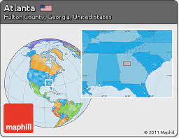 Atlanta In World Map Free Political Location Map Of Atlanta