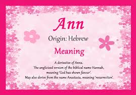 Ann Personalised Name Meaning Certificate Names With Meaning Biblical Names Meant To Be