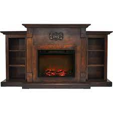 Electric fireplace with 50 console $260 walmart electric 12. Cambridge Sanoma Electric Fireplace Heater With 72 Bookshelf Mantel And Charred Log Display Walmart Com Walmart Com
