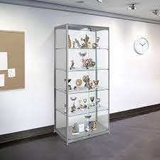 After years of design consultations, our expert lighting designers have found the easiest way install glass cabinet lighting is an an upside down u position along the front of your cabinet. Silver Glass Display Cabinet With 1 Led Light 800mm Displaysense