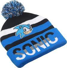 Concept One Sonic The Hedgehog Beanie Hat, Cuffed Knit Cap with Pom, Blue,  One Size at Amazon Women's Clothing store