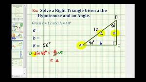 Square the length of the side. Solve A Right Triangle Given An Angle And The Hypotenuse Youtube