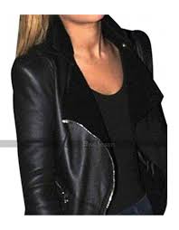Beyonce Balmain Shearling Lined Black Leather Jacket