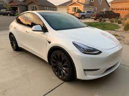 tesla model y performance white on white in 2021 dream cars super cars car