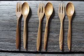 Set Of 3 Pairs Reusable 5 Inches Teak Wood Fork And Spoon Etsy Teak Wood Wooden Spoon Carving Wood Kitchen Tool