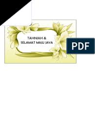 Sapaan dipagi hari dengan mengucapkan ucapan selamat pagi tersebut mungkin membuat orang terdekat lebih semangat untuk menjalani pagi dan semangat untuk menjalani aktivitas. Kad Ucapan Docx