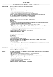 Pest Control Technician Resume Samples Velvet Jobs