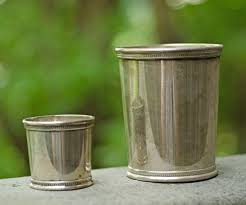 'tis the weekend for mint juleps and extravagant hats: Antique Spotlight Silver Julep Cups Dusty Old Thing