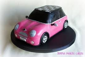 Pink Mini Cooper Cake A Photo On Flickriver Mini Cooper Cake Car Shaped Cake Pink Mini Coopers