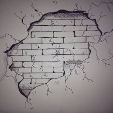Knock Down One Wall Another One With Be Waiting To Get In Your Way Brick Wall Drawing Art Drawings Art