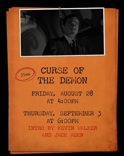 A wonderful entry into our beloved, obscure canon of  British-rationalist-versus-the-supernatural cinema, Jacques Tourneur's CURSE  OF THE DEMON (1957) is the only feature-length adaptation of the work of  M.R. James, the unimpeachable doyen