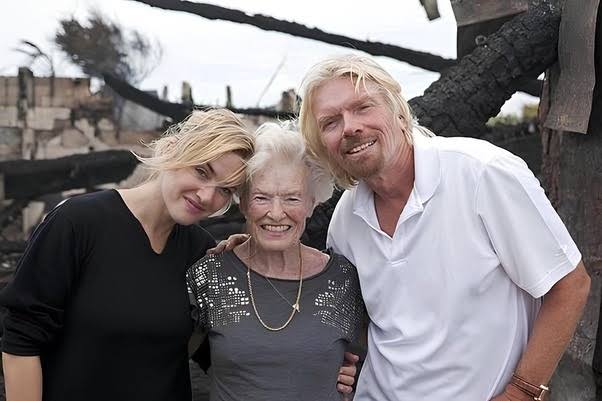 Is it true that Kate Winslet saved the mother of billionaire Richard Branson  from a fire? Oh, absolutely! This story is like something straight out of a  Hollywood blockbuster, except there's no
