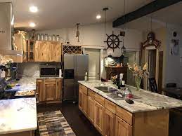 The carolina hickory is the stuff cabin and country livin' dreams are made of. Carolina Hickory Kitchen Cabinets Hickory Kitchen Cabinets Hickory Kitchen Beautiful Kitchen Cabinets