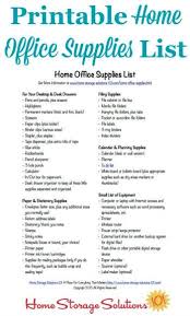 free printable home office supplies list