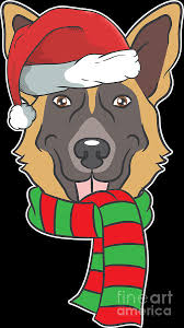 Christmas dog cute cartoon puppy vector. Funny Christmas Dog Xmas Santa German Shepherd Holiday Gift Digital Art By Haselshirt