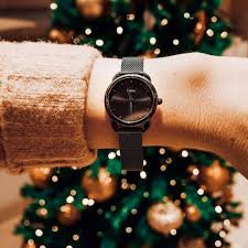 Tailor Three Hand Black Stainless Steel Watch Es4489 Watches Black Stainless Steel Mesh Bracelet