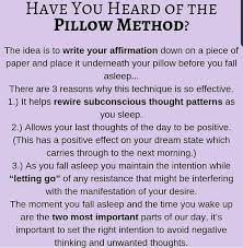 And in the end it was my use of the law of attraction that enabled me to manifest the weight loss and physical changes that i desired. The Pillow Method For Manifestation Lawofattraction Manifestation Affirmations Positive Self Affirmations Manifestation Journal
