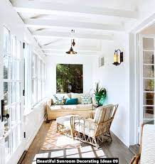Having a sunroom in the house must be very pleasant, most actual thing now when it is not too cold and not too warm yet, enjoy the sunshine and relax in this transitional season is a must. Beautiful Sunroom Decorating Ideas Homyhomee Small Sunroom Sunroom Designs Sunroom Decorating