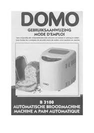 Notice Machine A Pain Domo B 3100 Et Pieces Detachees Cuve Courroie Cuilliere Moteur Pale Resistance