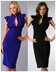 Google Image Result For Http Intheircloset Com Wp Content Uploads 2009 06 Black Halo Keyhole Ruffle Sleev Knee Length Cocktail Dress Black Halo Dress Dresses