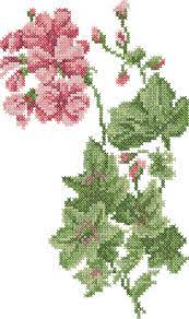 Aida 14, white 167w x 170h stitches size(s): Cross Stitch Geranium Machine Embroidery Design Sku 10122