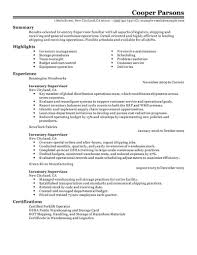 Best Inventory Supervisor Resume Example Livecareer