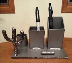 Designed by poppin in nyc. Hand Made Metal Desk Organizer Business Card Holder By Campbell Metal Works Custommade Com