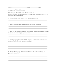 Students analyze the political cartoon and answer questions based on detail, symbolism and meaning. Cartoon Worksheet Short Answers
