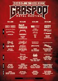 The graspop metal meeting took place 29 times and there are setlists of 810 different artists so far. Graspop Metal Meeting 2018 21 06 2018 4 Jours Dessel Antwerpen Belgique Agenda Concerts Metal