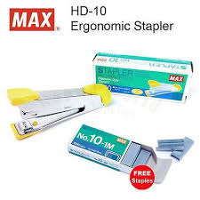 The flat clinch mechanism bends the staple flat allowing papers to stack neatly and evenly. Max Hd 10v Flexible Swivel Booklet Stapler Free 2000 Staples Gray