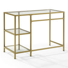 Gold Metal And Glass Milayan Desk With Shelves By World Market Ikea Regal Schreibtisch Regal