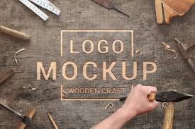 Logo Mockup On Wooden Surface Sc In 2020 Logo Mockup Flyer Design Templates Business Card Mock Up