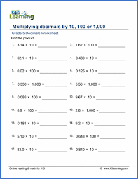 Multiplication worksheets for multiplication with decimals. Multiplication Of Decimals Worksheets K5 Learning