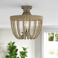 Boho wood bead chandelier / turquoise decor justjanebejaneco 5 out of 5 stars (2) $ 180.00. Mistana Aanya 3 Light 15 Unique Statement Geometric Semi Flush Mount Reviews Wayfair